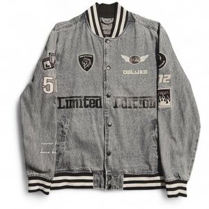 Brooklyn Cloth Blue Denim Varsity Jacket